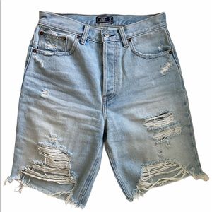 Abercrombie & Fitch Mid Length Distressed Shorts